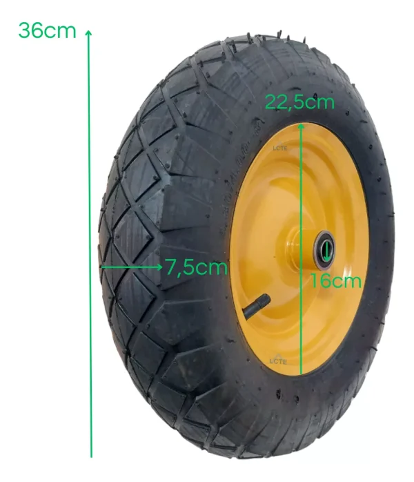 Kit 2x Rodas Pneumática 360x75 Cód: 22090164 Carrinho de Mão - Imagem 6