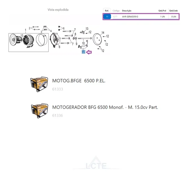Avr Gerador Cód: 1277 P/ Motogerador Bfge 6500 Buffalo - Imagem 2