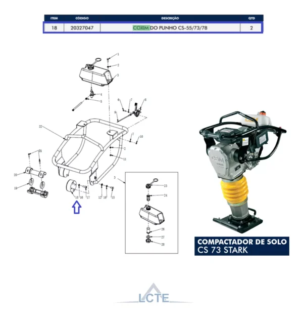 Kit Coxim Do Punho Compactador Csm Cs-55/70/73/78 - Imagem 8